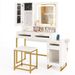 Makeup Vanity Desk Dressing Table And Stool Set With Lighted Mirror_maomaolike.com
