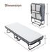 Portable Folding Bed Metal Frame Rollaway Bed With Memory Foam Mattress & Wheels_maomaolike.com