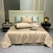 Satin Washed Silky Quilt Cover Pillowcase Three Piece Set (without Sheets)_maomaolike.com