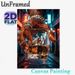 Whiskey Hand In Night City Painting Poster, Vibrant Cyberpunk-style Poster, Glowing Urban Alley Scene With Adorned Hand Holding Whiskey Glass_maomaolike.com