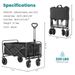 1pc Collapsible Foldable Wagon Cart, 220LBS Heavy Duty Utility Garden Cart With All-Terrain Wheels For Beach, Lawn, Sports, Camping, Black, 30"_maomaolike.com