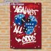 Dice Themed Painting Poster, Vibrant Graffiti Style Poster, Bold Blue Dice With "Against All Odds" Typography On Deep Red Backdrop, Eye-catching Urban_maomaolike.com