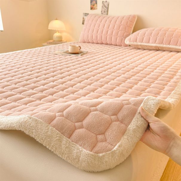 Winter Milk Velvet Mattress Pad Thickened Flannel Blanket Student Mat Bedding Double 1.8 Single 1.5m_maomaolike.com