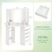 Corner Vanity Desk With 3-Color LED Lighted Mirror And Power Outlet_maomaolike.com