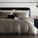High-End Tencel Cotton Brushed Four-Piece Set Solid Color Simple Embroidery Color-Block Duvet Cover Bed Sheet Thickened Soft Beddi_maomaolike.com
