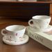 Hand Drawn Irregular Cherry Coffee Cups And Plates, High Aesthetic Ceramic Cups And Plates_maomaolike.com