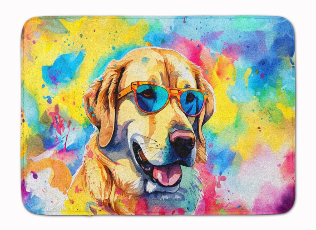 Yellow Labrador Hippie Dawg Memory Foam Kitchen Mat Machine Washable Anti-Fatigue Mat Cushion Comfort Bath Mat Or Kitchen Rug_maomaolike.com