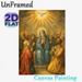 Pentecost Themed Painting Poster, Warm-toned Religious Scene With Praying Figures & Holy Spirit Dove Poster, Serene Spiritual Decor Ideal For Home_maomaolike.com