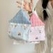 Cute Lace Bear High Aesthetic Box, Wall-mounted, No-drill Fabric Tissue Storage Bag_maomaolike.com