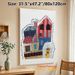 Warm Home Blessing Painting Poster, Collage-style Colorful Whimsical Houses Poster, Heartfelt Blessing Design Brings Cozy Vibes, Ideal For Home Living_maomaolike.com