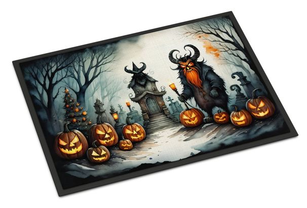 Krampus The Christmas Demon Spooky Halloween Doormat Front Door Mat Indoor Outdoor Rugs For Entryway, Non Slip Washable Low Pile, 24H X 36W_maomaolike.com