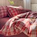 Wholesale INS American Retro Plaid Soft Double Layer Crinkled 4-Piece British Style Pure Cotton Four-Piece Set_maomaolike.com