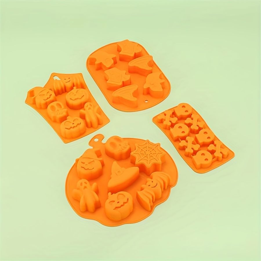 Halloween Silicone Molds Set For Baking Ghost Pumpkin Mold Mousse Cookies Non-Stick Chocolate Pastry Skull Bat Moulds Pan DIY Cake Decorations Tools_maomaolike.com