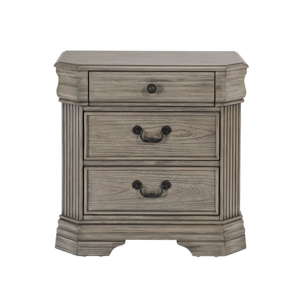 Wood Night Stand, Gray Carbinet_maomaolike.com