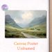 Valley Countryside Landscape Painting Poster, Soft-toned Misty Mountain Valley With Cottage Poster, Calming Natural Scenery Ideal For Living Room And_maomaolike.com