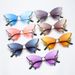 Unisex Fashion Round Diamond Studded Sunglasses Sun Protection Sunglasses Outdoor Rhinestone Glasses_maomaolike.com