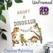Adopt A Dinosaur Painting Poster, Cute Watercolor Party-themed Dinosaur Poster, Playful Dinosaur Design With Sunglasses And Party Hats, Ideal For_maomaolike.com