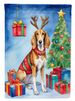 Saluki Christmas Reindeer House Flag Large Porch Sleeve Pole Decorative Outside Yard Banner Artwork Wall Hanging, Polyester, House Size, Multicolor_maomaolike.com