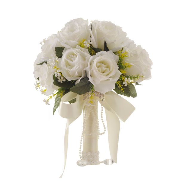 Festive & Party Supplies Hand Bouquet Bride Ribbon Beaded Korean Wedding Simulation Rose Bouquet Studio Bride Bouquet Shooting Props_maomaolike.com