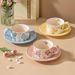 Original Floral Ceramic Coffee Cup Office Home Afternoon Tea Coffee Cup And Saucer Set_maomaolike.com