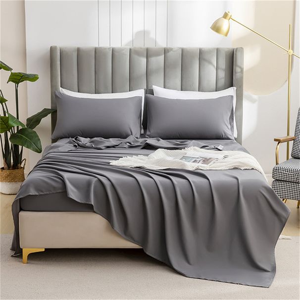 Soft Brushed Sheet Set - Minimalist Solid Color For Single/Double Bed (Breathable & Skin-Friendly, 200 Thread Count,_maomaolike.com