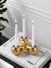 1pc Gold High-end Light Luxury Design Three-hole Candle Holder Is Used In The Living Room Countertop Multi-scene Ornament Candle Candle Holder_maomaolike.com