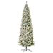 9ft Pre-Lit Snow-Flocked Slim Douglas Fir Artificial Christmas Tree With Realistic Branches, 550 LED Lights And 988 Tips_maomaolike.com