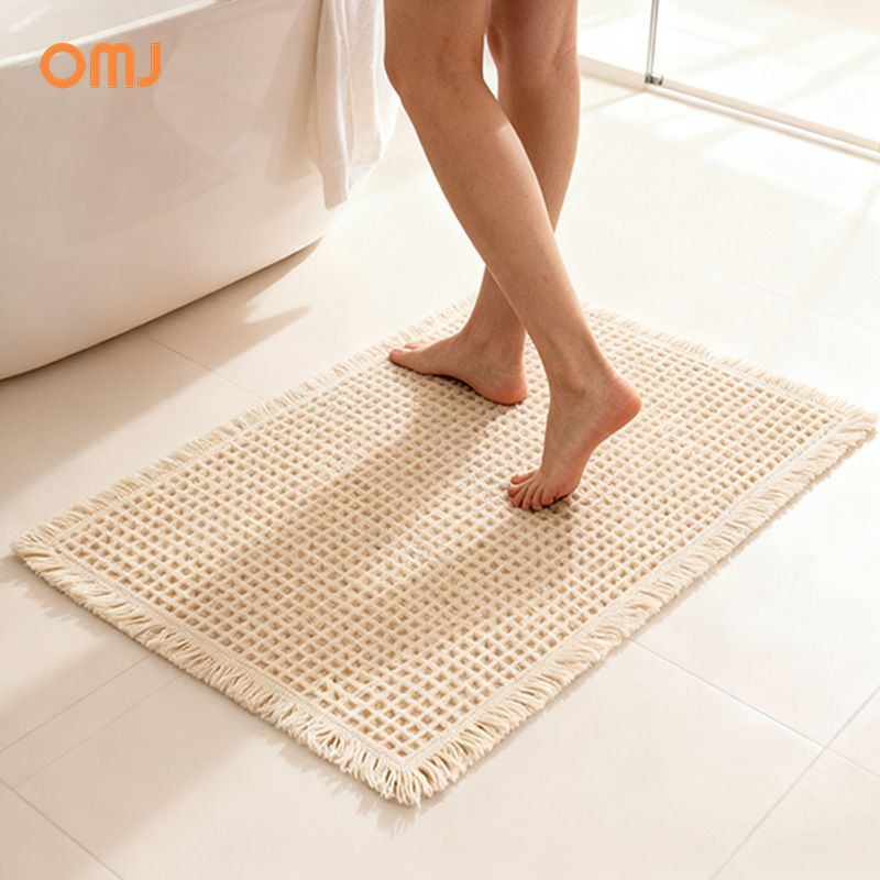 New Hot Selling Bathroom Elastic Anti-Slip Mat Home Carpet Waffle Quick-Dry Floor Mat_maomaolike.com
