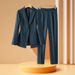 Women's Clothing high end dark blue! Slim suit slim suit jacket + cigarette pants suit for women_maomaolike.com