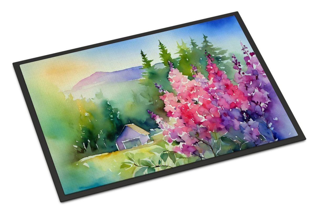 Idaho Syringa In Watercolor Doormat Front Door Mat Indoor Outdoor Rugs For Entryway, Non Slip Washable Low Pile, 24H X 36W_maomaolike.com