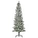 6 Ft Unlit Snow-Flocked Slim Pine Artificial Christmas Tree With Realistic Branches And 394 Tips_maomaolike.com