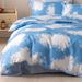 Soft Fiber Printed Blue Sky Three Piece Bedding Set Duvet Quilt Cover_maomaolike.com
