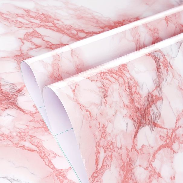 40cm*2000cm Spa-Inspired Pink Marble Wallpaper – Elegant Self Adhesive Wall Covering For Modern Homes_maomaolike.com