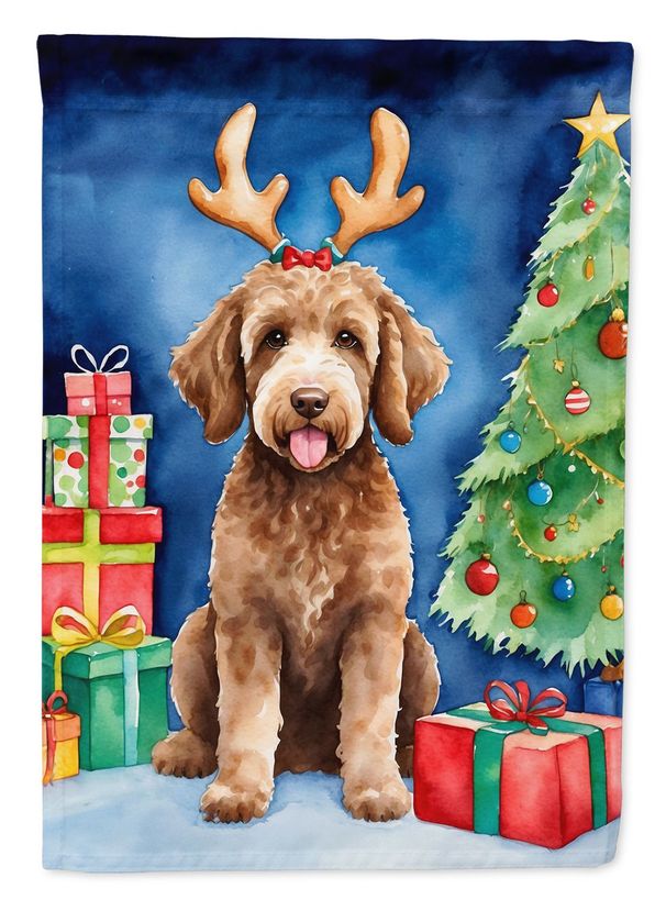 Labradoodle Christmas Reindeer Garden Flag Mailbox Flag Decorative Yard Flag Banner Outside Patio Artwork Yard Flower Beds, Garden Size, Multicolor_maomaolike.com