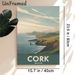 Cork Ireland Coastal Landscape Painting Poster, Soft-toned Retro Minimalist Coastal Cliff & Ocean Scene Poster, Serene Scenic View Ideal For Living_maomaolike.com
