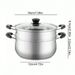 1 Set Stainless Steel Double Layer Steamer Pot Traditional Corn Cake Maker With Lid And Steam Tray Compact Cookware_maomaolike.com