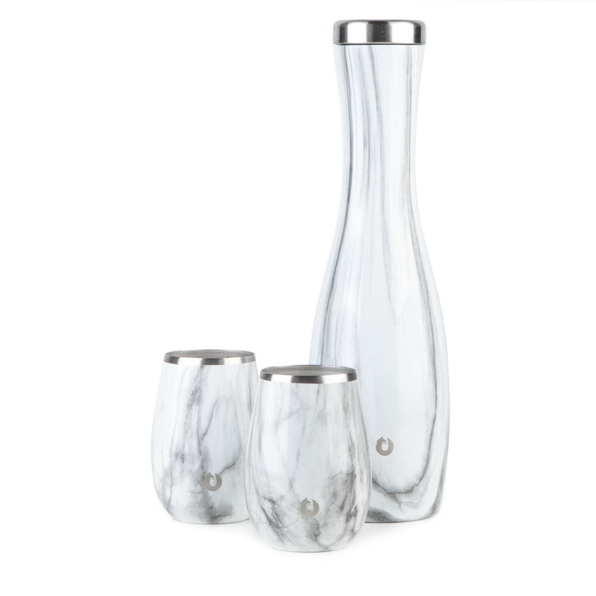 Stainless Steel Carafe And Wine Glass Set, Marble_maomaolike.com