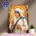 Mother Teresa Themed Painting Poster, Warm-toned Realistic Religious Portrait Poster, Inspirational Spiritual Decor Ideal For Home, Prayer Room And_maomaolike.com