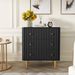 Black Modern 3 Drawer Dresser For Bedroom - Wood Storage Cabinet With Fluted Texture, Spacious Chest Of Drawers Organizer For Living Room,Closet,Hallway_maomaolike.com