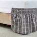 Gray And White Plaid Single Piece Elastic Pleated Bed Apron Hotel Linen Bedside Skirt_maomaolike.com