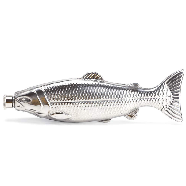 304 Stainless Steel Fish Shaped Wine Pot, 5-ounce Irregular Portable Wine Set, Camping Outdoor Wine Pot_maomaolike.com