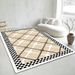 Living Room Rug Large Size Gorgeous Gold Frame Design Bedroom Rug Plush Thickened Machine Washable Thickened Underlay Interior Decorative Rug_maomaolike.com