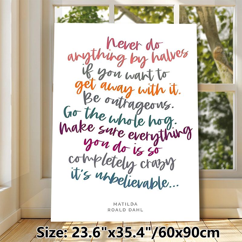 Inspirational Literary Quote Painting Poster, Vibrant Multicolor Hand-lettered Typographic Poster, Motivational Wall Decor Ideal For Home Office_maomaolike.com