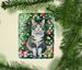 Korean Bobtail Cat By The Christmas Tree Porcelain Ornament Christmas Tree Hanging Decorations For Home Christmas Holiday, Rectangle, Gift, Multicolor_maomaolike.com