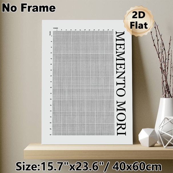 Memento Mori Life Calendar Painting Poster, Minimalist Grid-style Life Week Tracker Poster, Helps Visualize And Track Life's Passing Weeks, Ideal For_maomaolike.com