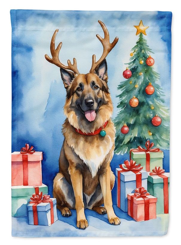 Belgian Tervuren Christmas Reindeer House Flag Large Porch Sleeve Pole Decorative Outside Yard Banner Artwork Wall Hanging, Polyester, House Size, Multicolor_maomaolike.com