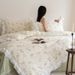 Wholesale INS Girl Heart Korean Romantic Small Floral Four-Piece Princess Style Ruffled Edge Pure Cotton 4-Piece Set_maomaolike.com