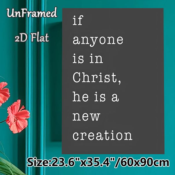 Christian Scripture Painting Poster, Minimalist Dark-hued Classic Typewriter-style Text Poster, Inspirational Religious Quote Decor Ideal For Home_maomaolike.com