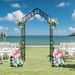 Metal Garden Arch With Adjustable Width W68.11''~W94.29'' Climbing Plants Support Rose Arch Outdoor Black_maomaolike.com