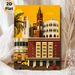 Vintage Urban Street Scene Painting Poster, Vibrant Retro Flat-style Cityscape Poster, Nostalgic Urban Charm With Iconic Buildings, Ideal For Living_maomaolike.com